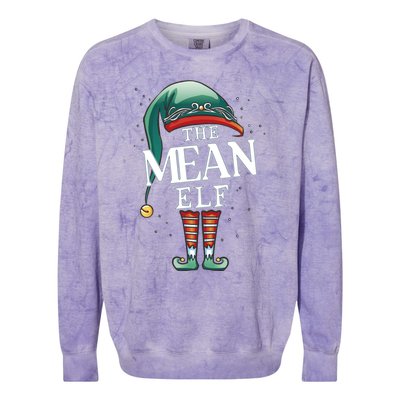 Mean Elf Christmas Group Xmas Pajama Party Cute Gift Colorblast Crewneck Sweatshirt