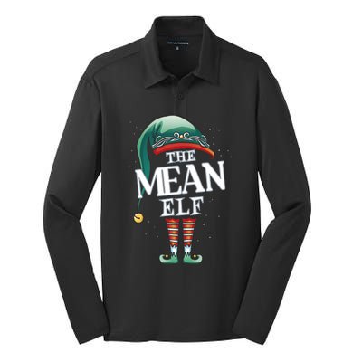 Mean Elf Christmas Group Xmas Pajama Party Cute Gift Silk Touch Performance Long Sleeve Polo