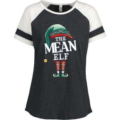 Mean Elf Christmas Group Xmas Pajama Party Cute Gift Enza Ladies Jersey Colorblock Tee