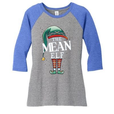 Mean Elf Christmas Group Xmas Pajama Party Cute Gift Women's Tri-Blend 3/4-Sleeve Raglan Shirt