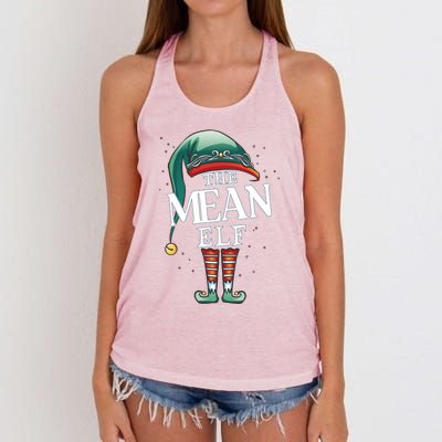 Mean Elf Christmas Group Xmas Pajama Party Cute Gift Women's Knotted Racerback Tank