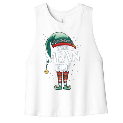 Mean Elf Christmas Group Xmas Pajama Party Cute Gift Women's Racerback Cropped Tank