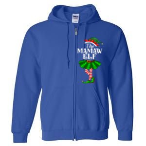 Mamaw Elf Christmas Costume Matching Family Mamaw Elf Squad Gift Full Zip Hoodie