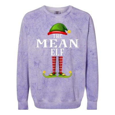 Mean Elf Christmas Matching Family Group Pjs Gift Colorblast Crewneck Sweatshirt