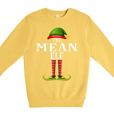 Mean Elf Christmas Matching Family Group Pjs Gift Premium Crewneck Sweatshirt