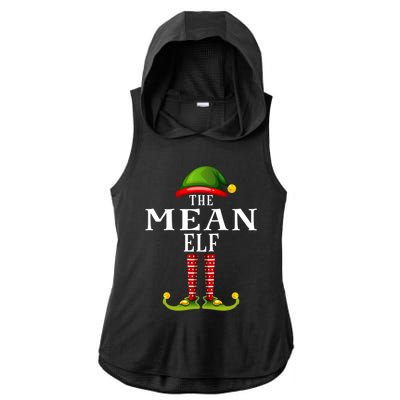 Mean Elf Christmas Matching Family Group Pjs Gift Ladies PosiCharge Tri-Blend Wicking Draft Hoodie Tank