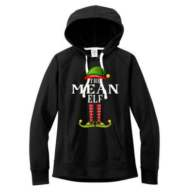 Mean Elf Christmas Matching Family Group Pjs Gift Women's Fleece Hoodie