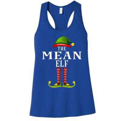 Mean Elf Christmas Matching Family Group Pjs Gift Women's Racerback Tank