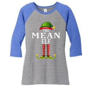 Mean Elf Christmas Matching Family Group Pjs Gift Women's Tri-Blend 3/4-Sleeve Raglan Shirt