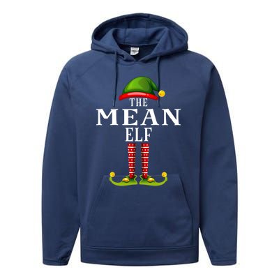 Mean Elf Christmas Matching Family Group Pjs Gift Performance Fleece Hoodie