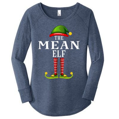 Mean Elf Christmas Matching Family Group Pjs Gift Women's Perfect Tri Tunic Long Sleeve Shirt