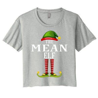 Mean Elf Christmas Matching Family Group Pjs Gift Women's Crop Top Tee