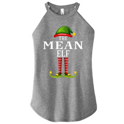 Mean Elf Christmas Matching Family Group Pjs Gift Women's Perfect Tri Rocker Tank