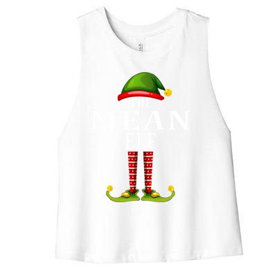 Mean Elf Christmas Matching Family Group Pjs Gift Women's Racerback Cropped Tank