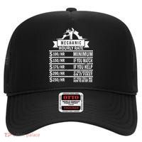 Mechanic Hourly Rate High Crown Mesh Back Trucker Hat