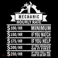 Mechanic Hourly Rate High Crown Mesh Back Trucker Hat