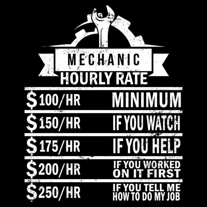 Mechanic Hourly Rate Cropped Pullover Crew