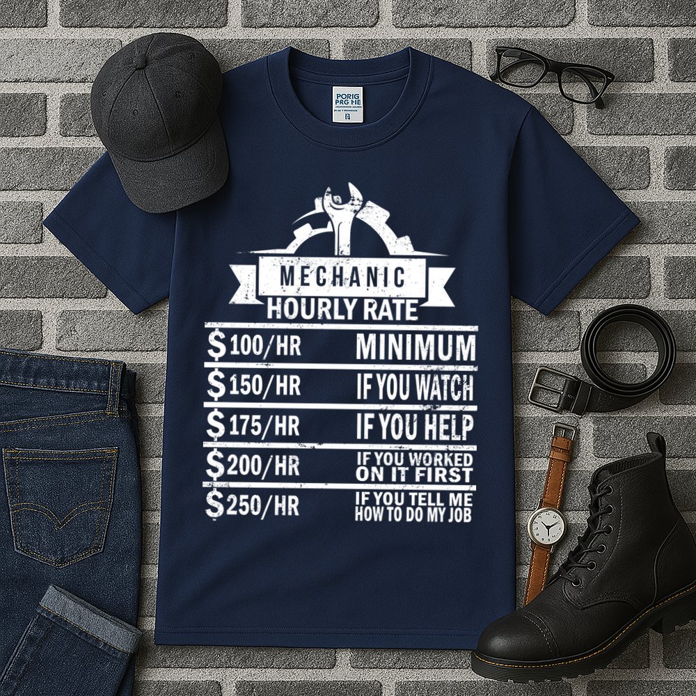 Mechanic Hourly Rate Tall T-Shirt
