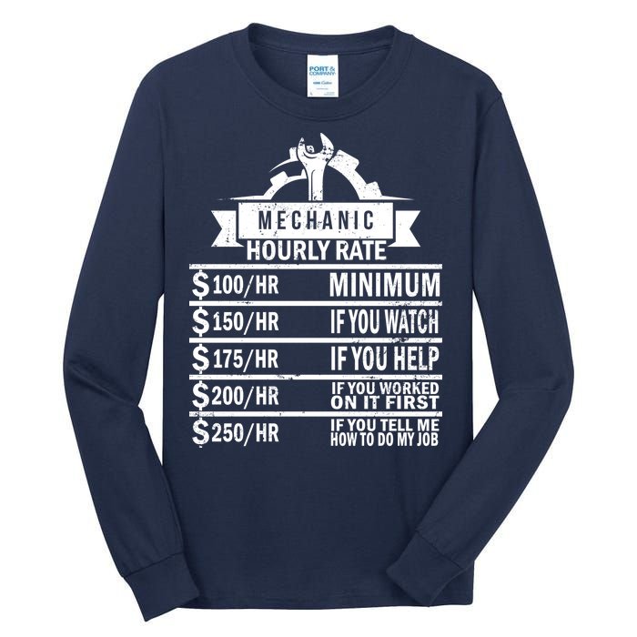 Mechanic Hourly Rate Tall Long Sleeve T-Shirt