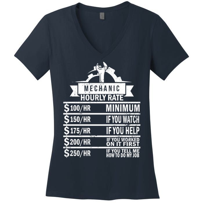 Mechanic Hourly Rate Women's V-Neck T-Shirt