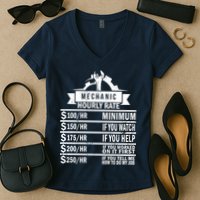 Mechanic Hourly Rate Women's V-Neck T-Shirt