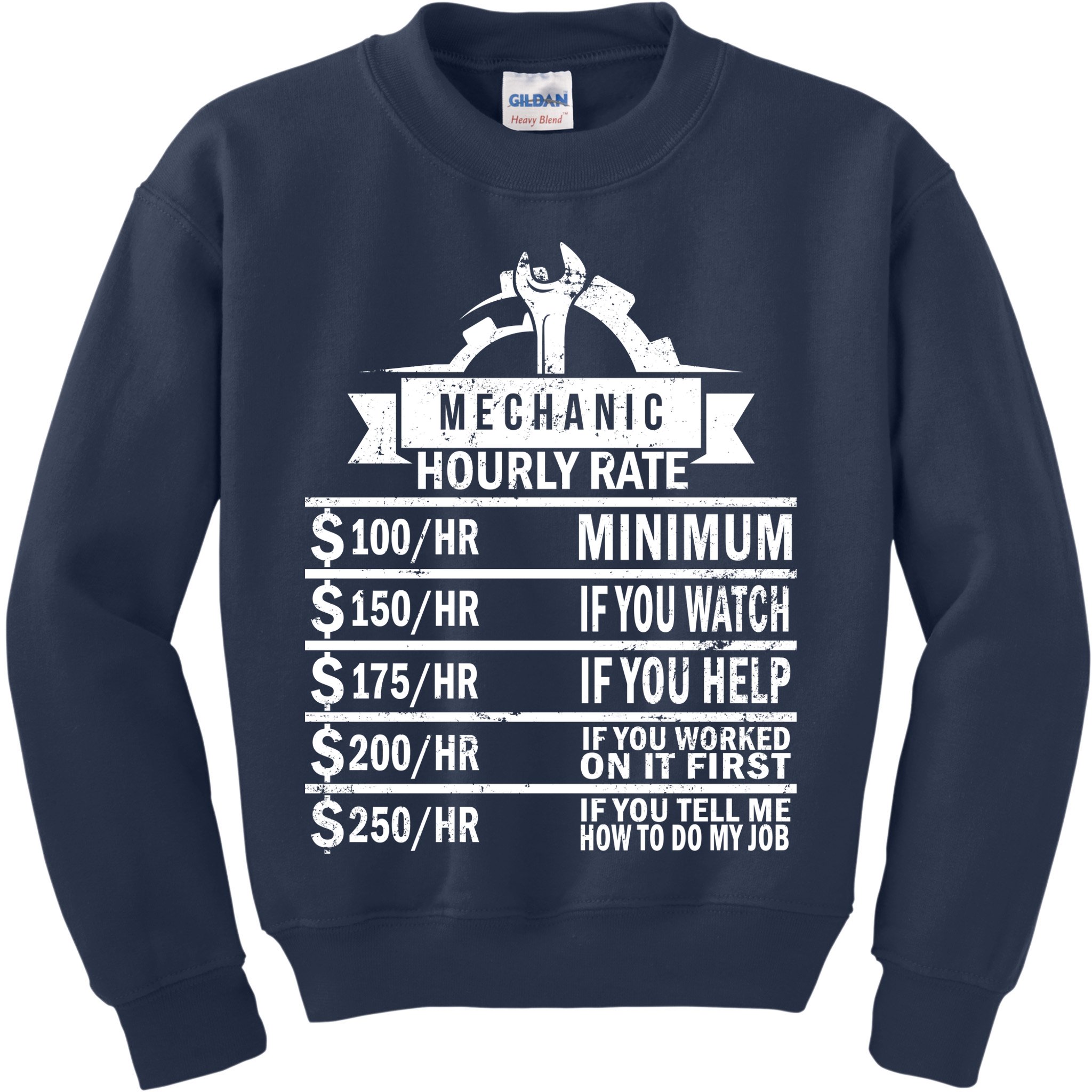 Mechanic Hourly Rate Kids Sweatshirt