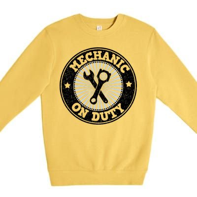 Mechanic On Duty Premium Crewneck Sweatshirt