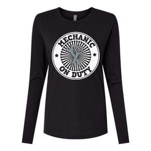 Mechanic On Duty Womens Cotton Relaxed Long Sleeve T-Shirt