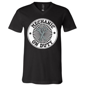 Mechanic On Duty V-Neck T-Shirt