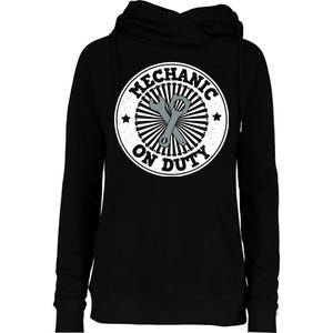 Mechanic On Duty Womens Funnel Neck Pullover Hood