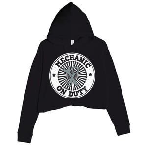 Mechanic On Duty Crop Fleece Hoodie