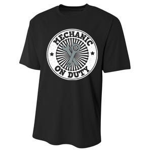 Mechanic On Duty Performance Sprint T-Shirt