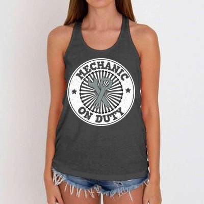 Mechanic On Duty Women's Knotted Racerback Tank