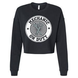 Mechanic On Duty Cropped Pullover Crew