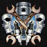 Mechanic Skulls With Wrench & Spark Plugs Ladies PosiCharge Tri-Blend Wicking Tank