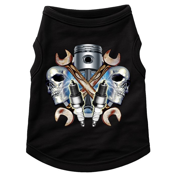 Mechanic Skulls With Wrench & Spark Plugs Doggie Tank