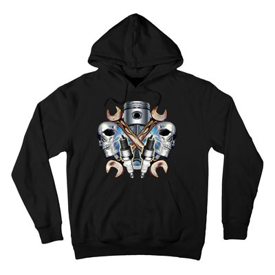 Mechanic Skulls With Wrench & Spark Plugs Hoodie