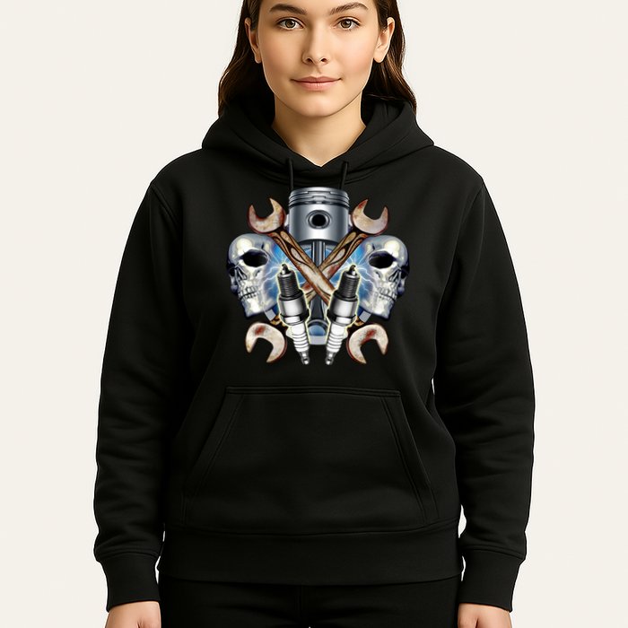 Mechanic Skulls With Wrench & Spark Plugs Hoodie