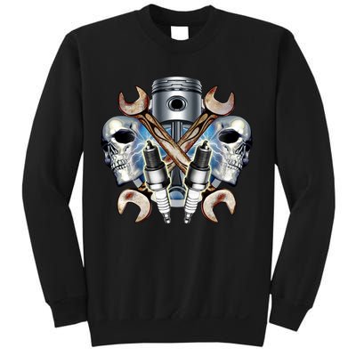 Mechanic Skulls With Wrench & Spark Plugs Sweatshirt