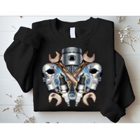 Mechanic Skulls With Wrench & Spark Plugs Sweatshirt