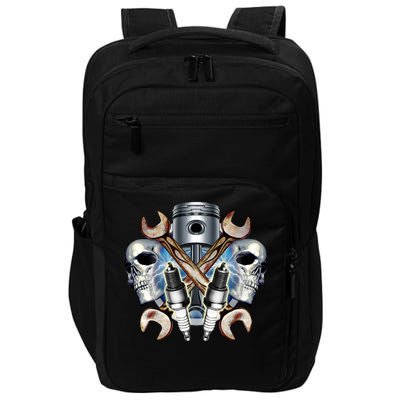 Mechanic Skulls With Wrench & Spark Plugs Impact Tech Backpack