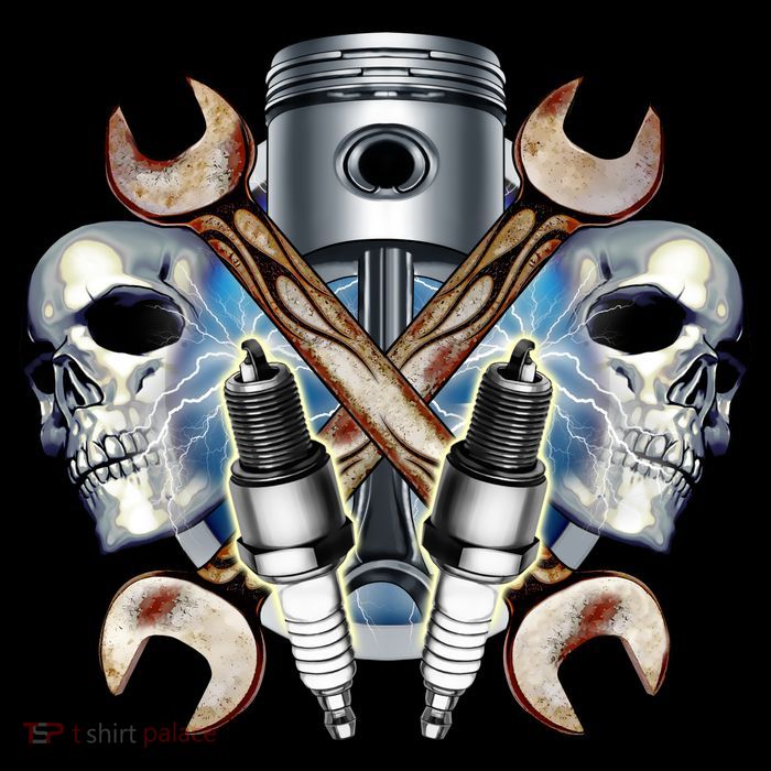 Mechanic Skulls With Wrench & Spark Plugs Sustainable Bucket Hat