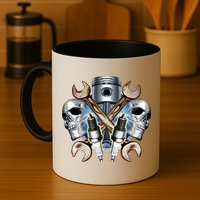 Mechanic Skulls With Wrench & Spark Plugs Mug