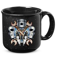 Mechanic Skulls With Wrench & Spark Plugs 15oz Campfire Ceramic Mug