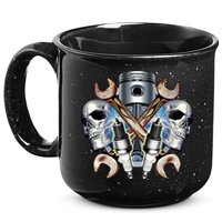Mechanic Skulls With Wrench & Spark Plugs 15oz Campfire Ceramic Mug