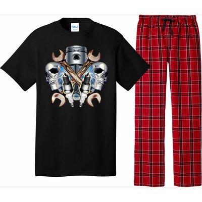 Mechanic Skulls With Wrench & Spark Plugs Pajama Set