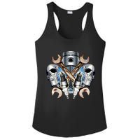 Mechanic Skulls With Wrench & Spark Plugs Ladies PosiCharge Competitor Racerback Tank