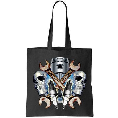 Mechanic Skulls With Wrench & Spark Plugs Bag
