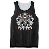 Mechanic Skulls With Wrench & Spark Plugs Mesh Reversible Basketball Jersey Tank