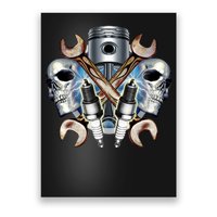 Mechanic Skulls With Wrench & Spark Plugs Poster